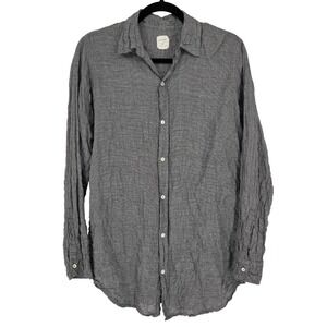 Pip-Squeak Chapeau Women's Medium Micro Houndstooth Button Up Shirt Long Sleeve
